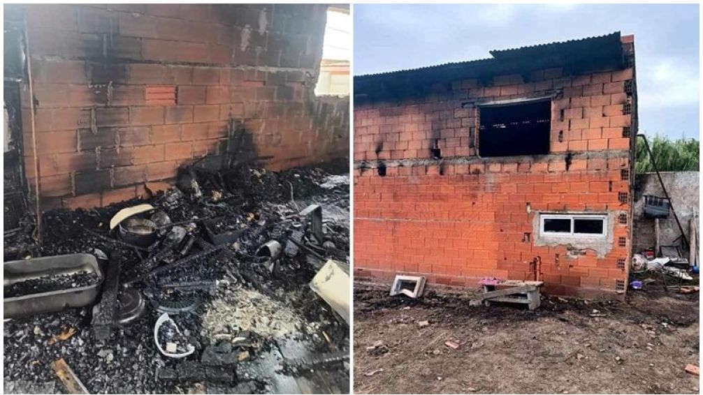 Voraz incendio destruyó una vivienda, una familia perdió todo y necesita ayuda