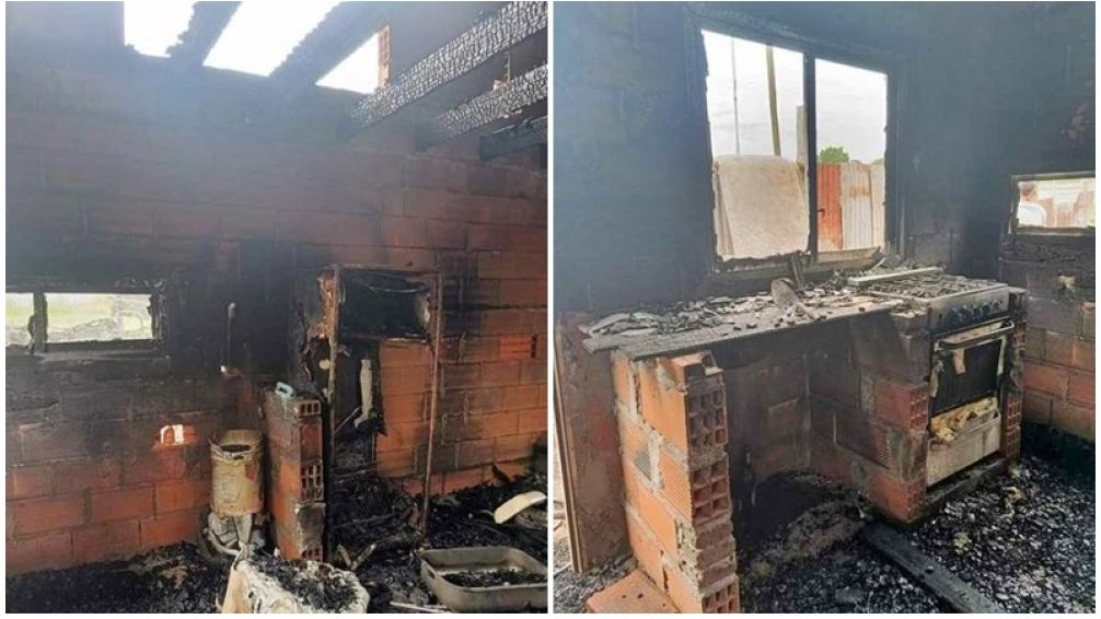 Voraz incendio destruyó una vivienda, una familia perdió todo y necesita ayuda