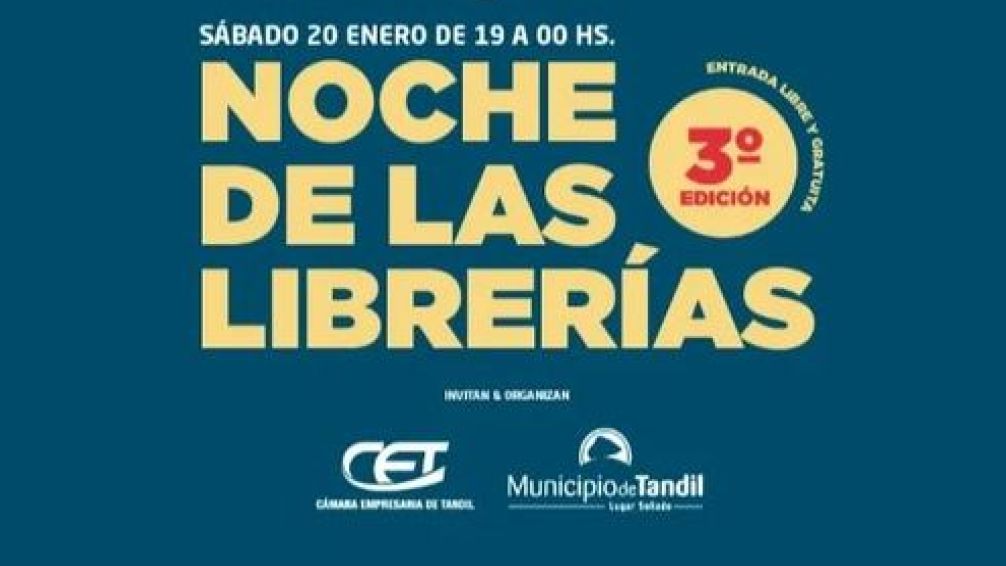 Tandil disfrutará de una nueva edición de la Noche de las Librerías