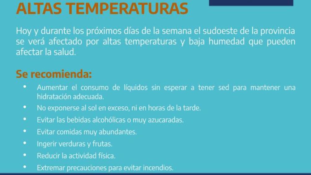 Recomiendan reforzar los cuidados para prevenir problemas de salud ante las altas temperaturas