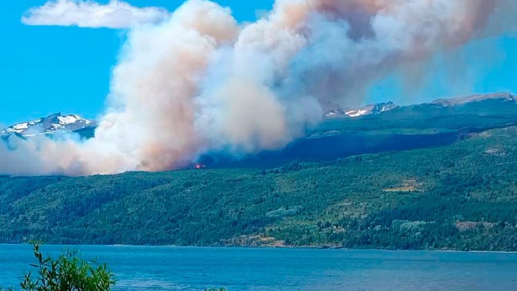 Más de 250 brigadistas combaten el incendio en el Parque Nacional Los Alerces