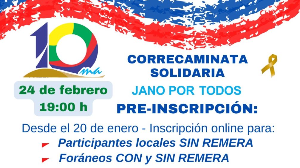 Ya está abierta la inscripción para la Correcaminata Solidaria de Jano por Todos
