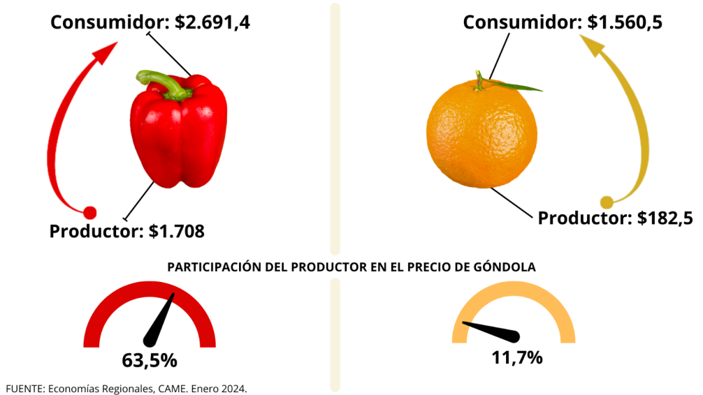 IPOD enero: el año comenzó con una brecha de precios campo-góndola de 3,8 veces