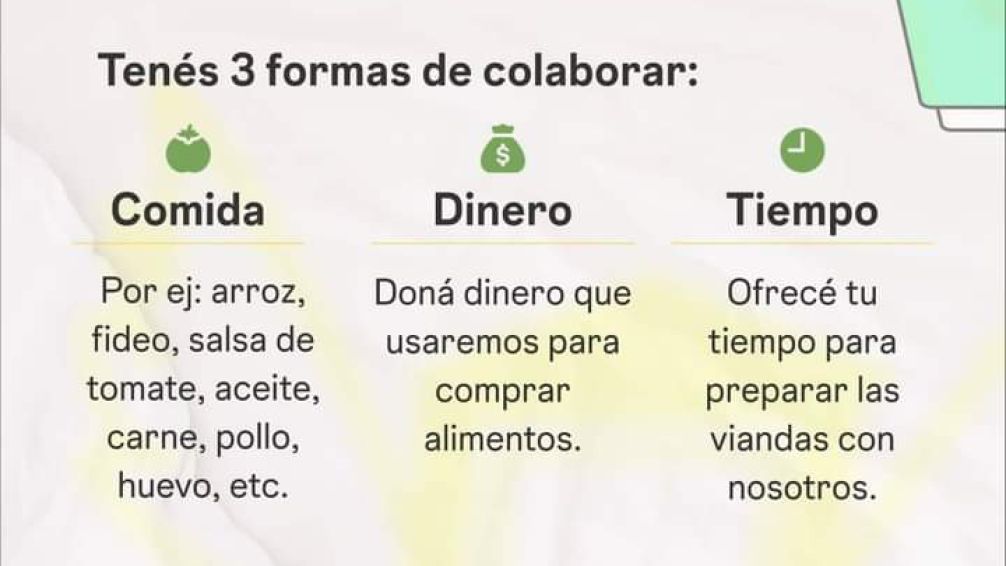 La Asociación Civil Rincón Solidario inicia campaña de donación para viandas destinadas a 60 familias