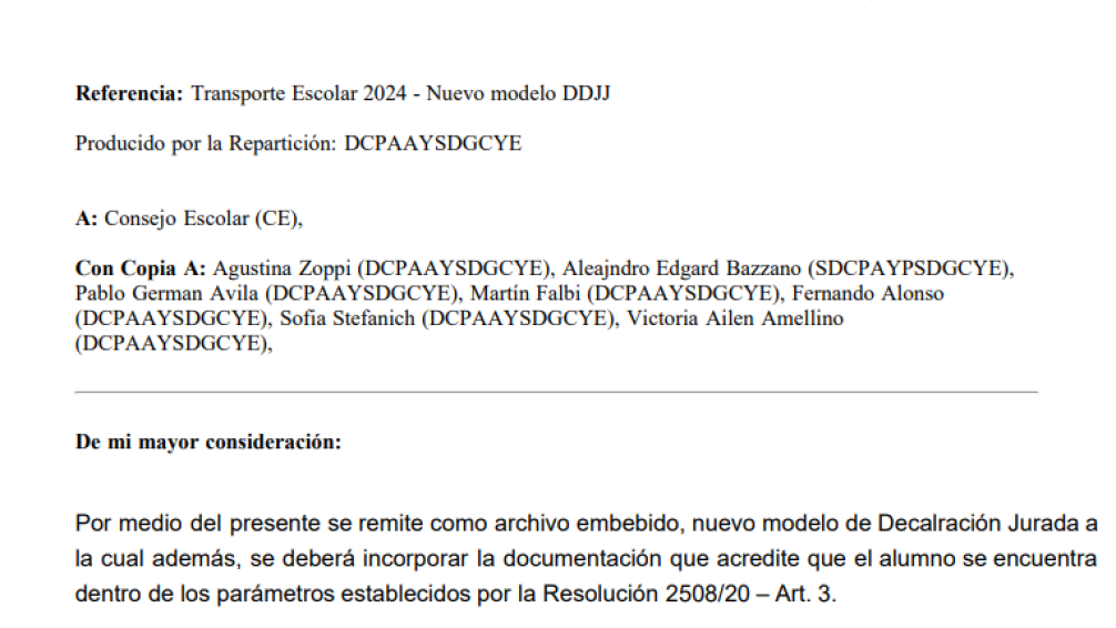 Información pública: el textual del "nuevo modelo" de declaración jurada para el transporte rural 