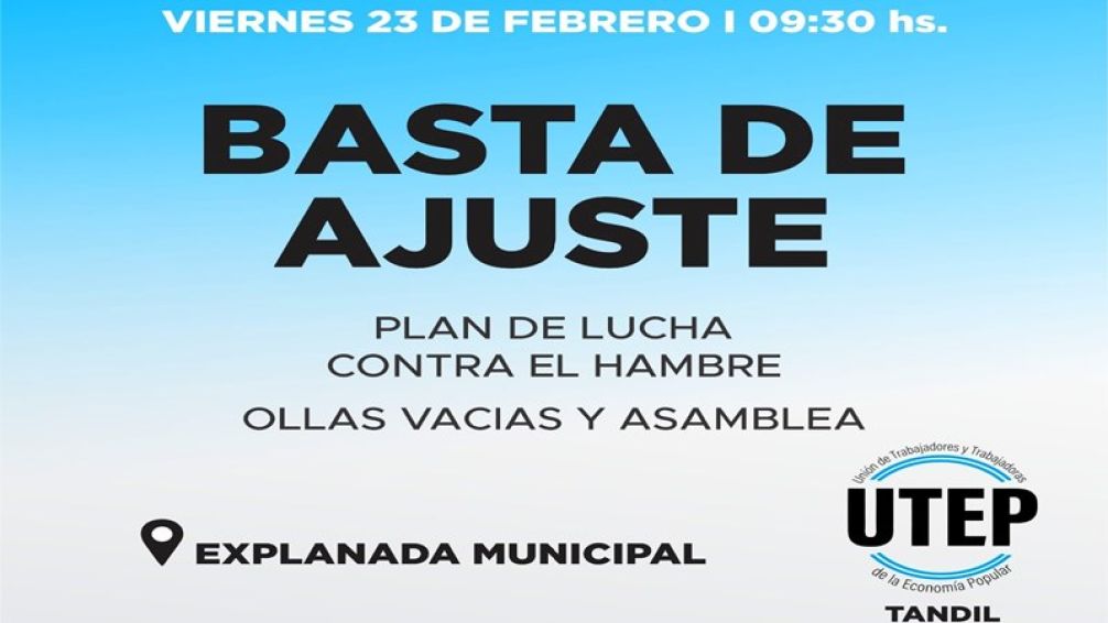 UTEP anunció un "plan de lucha contra el hambre"